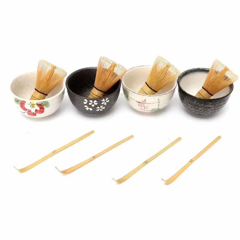 Description Picture 3 of item3pcs sets Tea Ceremony Matcha Ceramic Tea Bowl Bamboo Tea Scoop Matcha Whisk Japanese Teaware  Tool 4 Style matcha bowl set