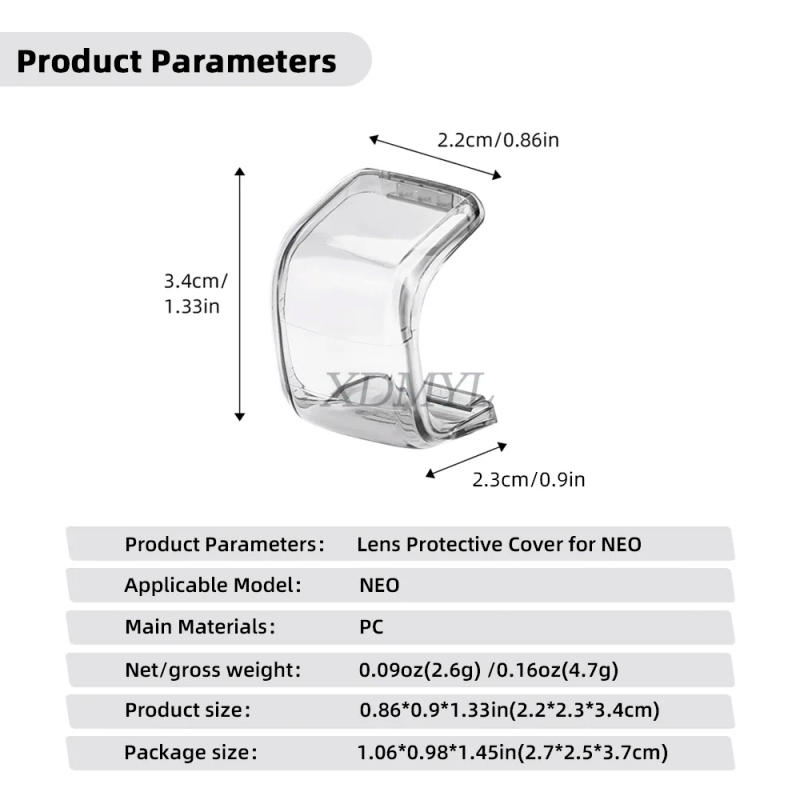 Description Picture 2 of itemFor DJI Neo Lens Protector Gimbal Protective Replacement Dustproof PC Protection Cover Handheld Drones Camera Lens Accessories