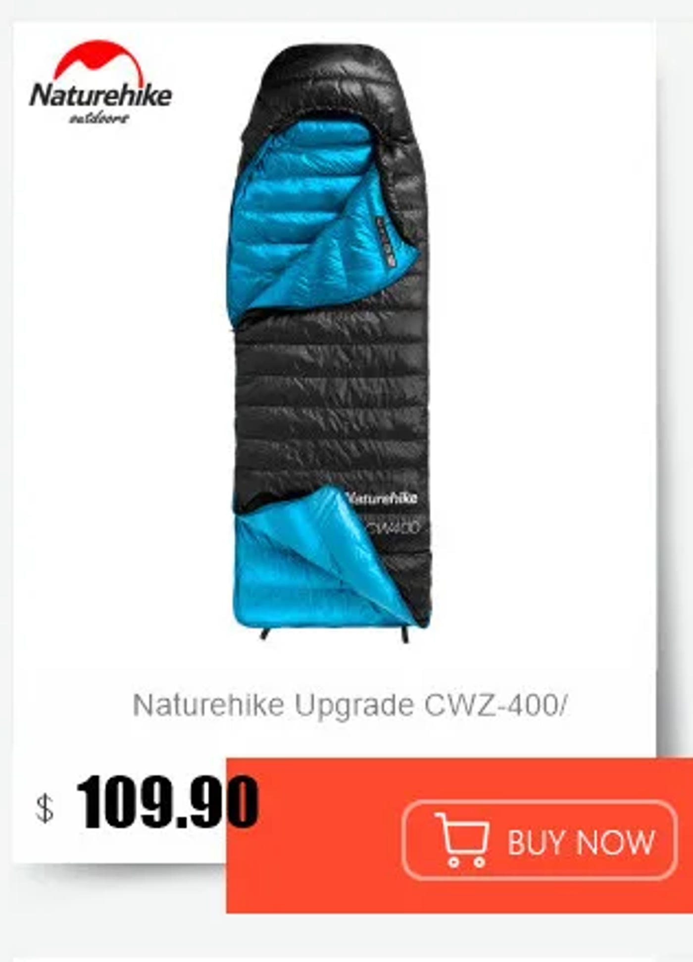 Description Picture 4 of itemNaturehike New Duck Down Warm Sleeping Bag CW400 Envelope Down Sleeping Bag