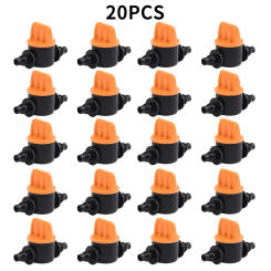 20Pcs Mini Control Valve For 4/7mm Hose Irrigation Barbed Water Flow Control Valve Garden Water Connector Accessories