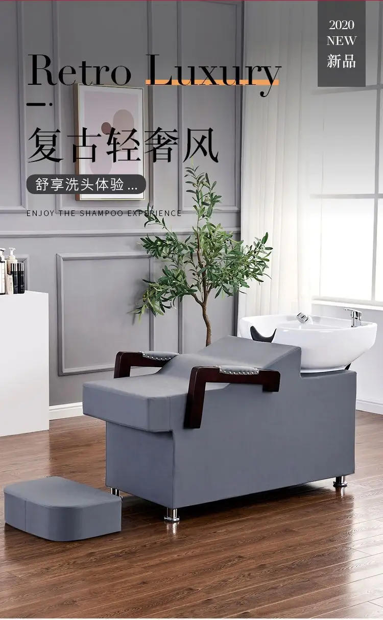 Description Picture 2 of itemProfessional Hairdressing Chair Washbasin Hair Therapy Shampoo Bed Washing Mobile Basin Shower Reclining Salon Stuhl Barber Wash