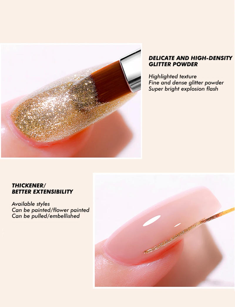 Description Picture 4 of itemCHUNSHU High Density Platinum Gel Nail Polish Semi-solid 5G Reflective Gold Silver Glitter Paint Nail Art Gel Drawing Liner Tool