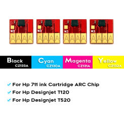 Hp711 Hp711XL ARC Chip For HP 711 Designjet T120 T520 Printer Cartridges CZ133A CZ130A CZ131A CZ132A