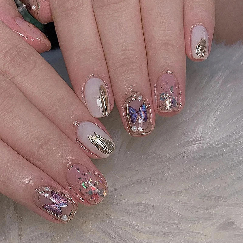 Description Picture 3 of item6sheet/set 3D Laser Butterfly Stickers For Nails DIY Gilding Slider Wraps Adheisve Nail Art Stickers Decals Manicure Charms