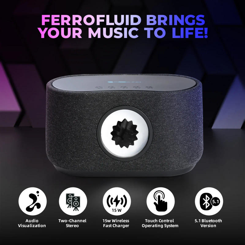 Description Picture 4 of itemAcoustic Magnetic Fluid Bluetooth Speaker with Wireless Charging Function HIFI Visualization Floating Ferrofluid Symbiotic Box