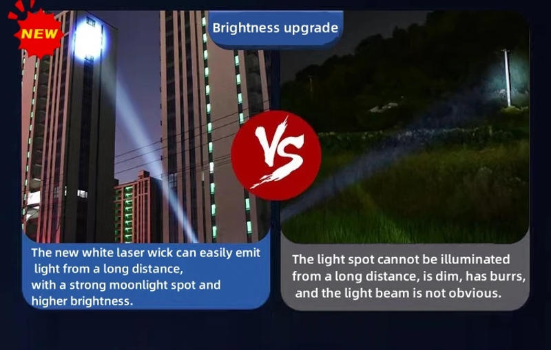 Description Picture 5 of itemNEWEST 9000LM Rechargeable LED Flashlights White Laser Lamp Beads 2000m Super Bright Flashlight Powerful Lantern Camping Torch