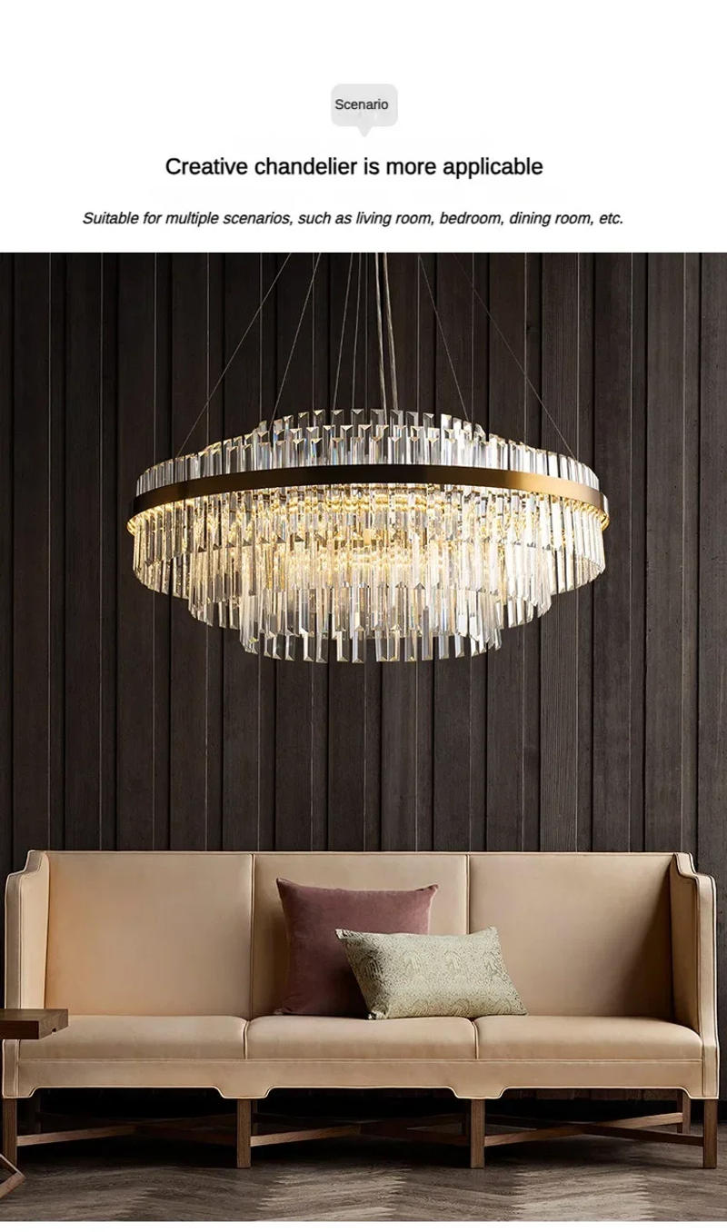 Description Picture 2 of itemModern Nordic Crystal Chandeliers Home Decoration LED Pendant Lights for Living Room Bedroom Kitchen Dining Room Indoor Lamps
