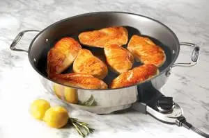 Description Picture 4 of itemElectrics Stainless Steel and Nonstick Surface Skillet 7 Quart 1800 Watts Temp Control, Cookware, Pots and Pans, Oven, Broil, Di