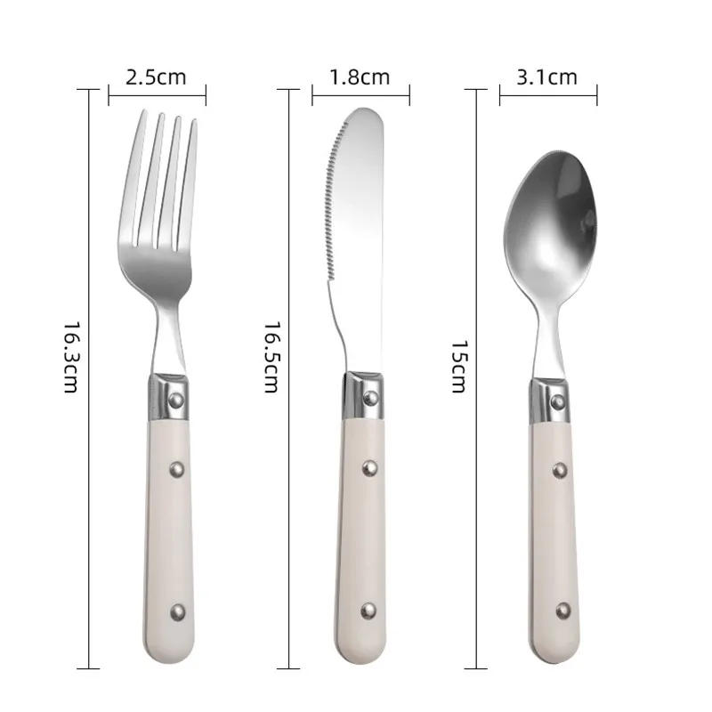Description Picture 2 of item3pcs/set Portable Blockware Set for Children Cartoons Western Cutlery 304 Stainless Steel Knife Fork Spoon Dinner Tableware
