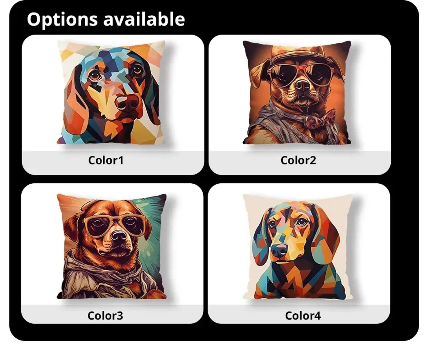 Description Picture 4 of itemCute Dog Throw Cushion Cover 45cmX45cm Zipper Pillowcase Double-sided Printed Pillow Cover Home Bedroom Living Room Decor