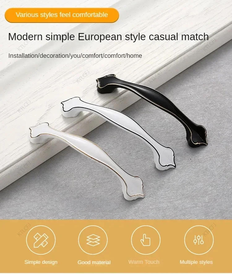 Description Picture 2 of itemAmerican Style Wardrobe Door Handle Modern Minimalist Wardrobe Drawer Door Handle Zinc Alloy Shoe Cabinet Door Handle