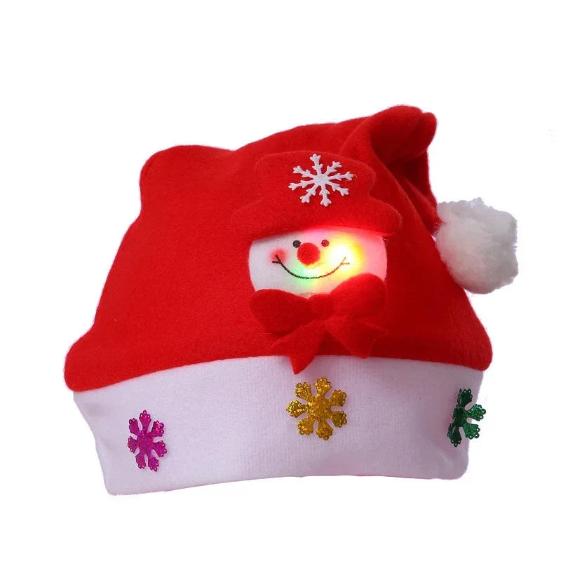 Description Picture 3 of itemChristmas Hats LED Light Up Cap Santa Claus Hat Snowman Elk Xmas Hat for Adult Kids New Year Festive Holiday Party Supplies