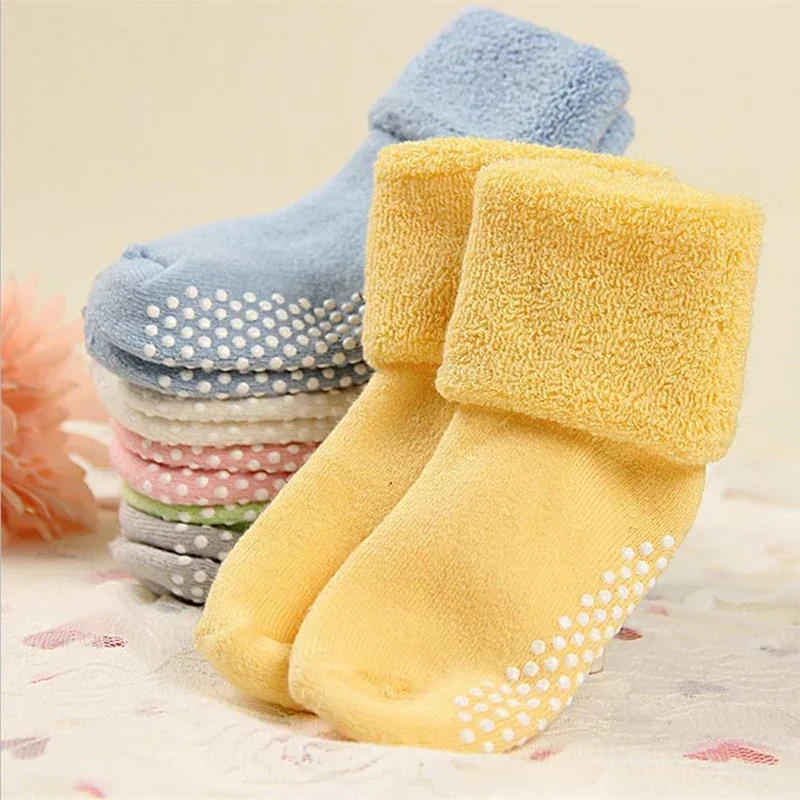 Description Picture 2 of itemCotton Baby Socks Autumn Winter Thicken Warm Newborn Boy Girl Floor Socks Baby Non-slip Terry Socks for Boys Girls 0-3 Year