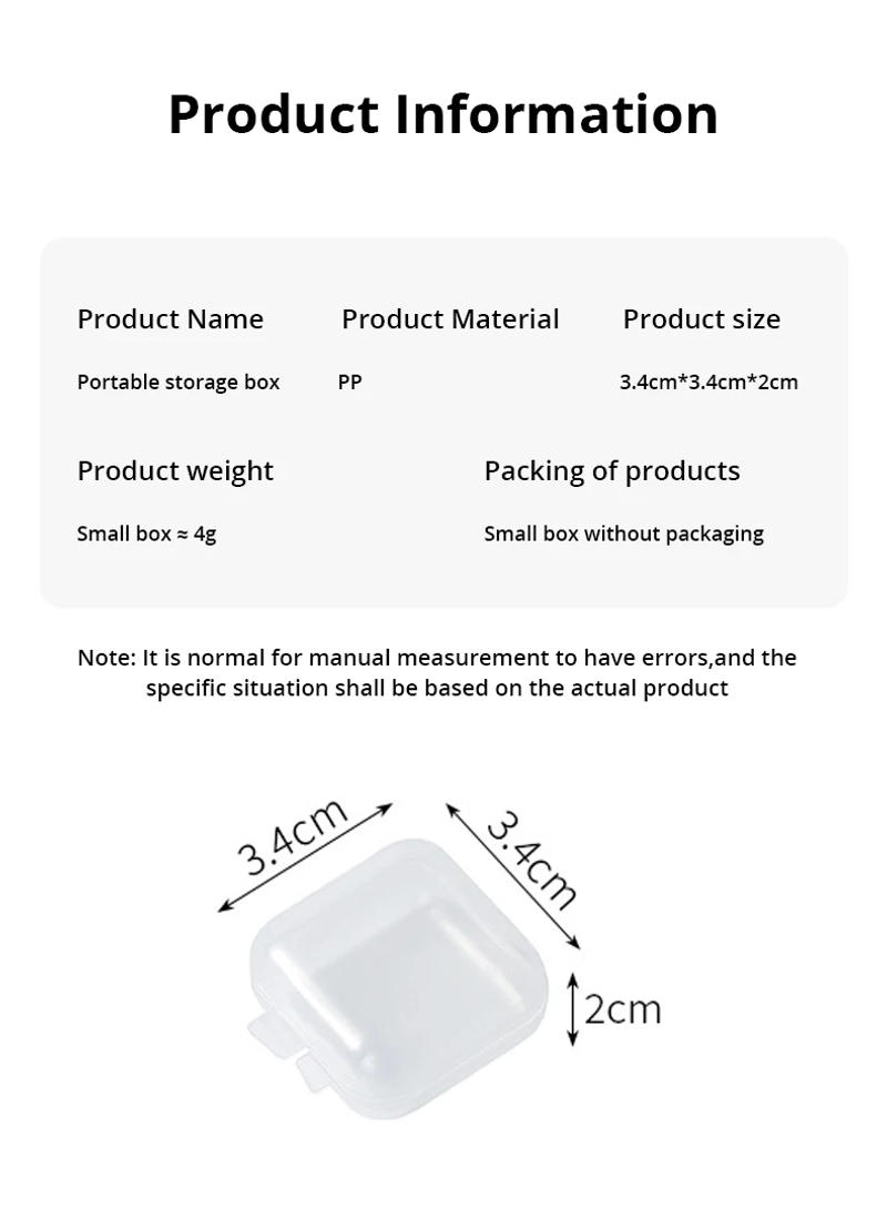 Description Picture 3 of item40pcs/set Mini Clear Plastic Storage Box Jewelry Storage Case Transparent Storage Organizer Multifunctional Portable Storage