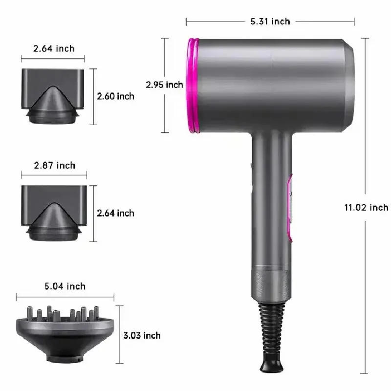 Description Picture 4 of itemProfessional Hair Dryer Strong Wind Hot Air Cold Air Ion Salon HairDryer 2000w Brush Negative Ion Blow Dryer with Diffuser