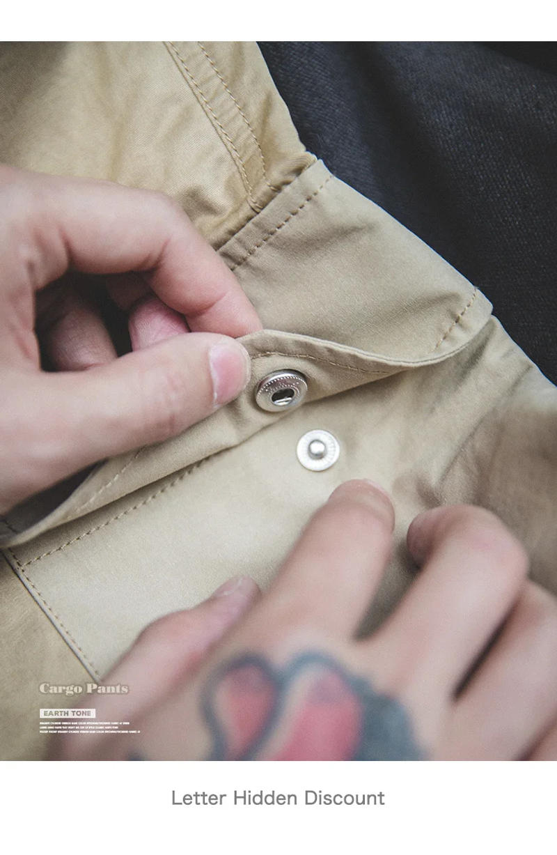 Description Picture 6 of itemMaden 2024 New American Vintage Large Pocket Khaki Amekaji Men's Pants Wear-resistant Casual Overalls Men