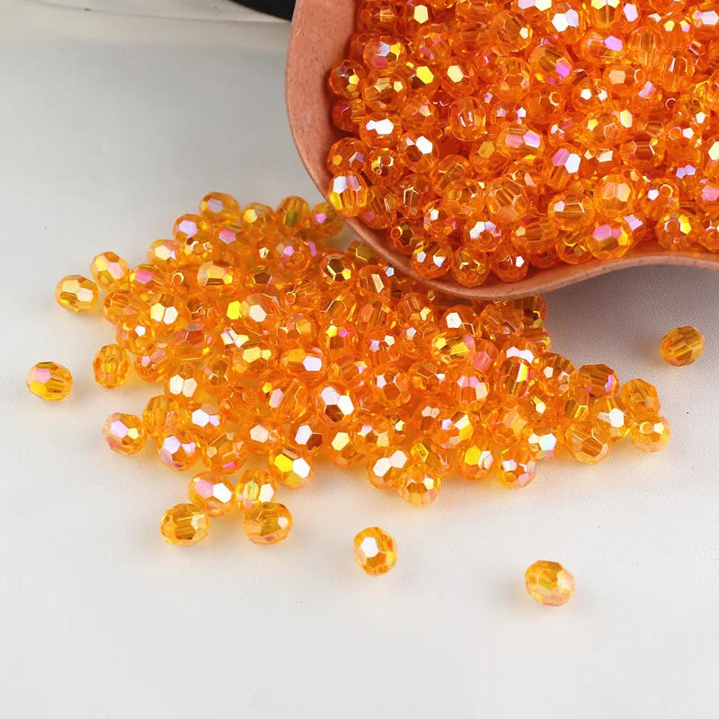 Description Picture 3 of item8mm AB Colored Transparency Acrylic Angle Beads DIY Crafts String Loose Bead Necklace Earrings Bracelet Knitting Ornament