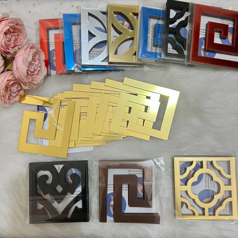 Description Picture 4 of item5/10cm Acrylic Wall Mirror Sticker with Adhesive for Living Room Bedroom Edge Strip Corner Line Building Border Home Decor