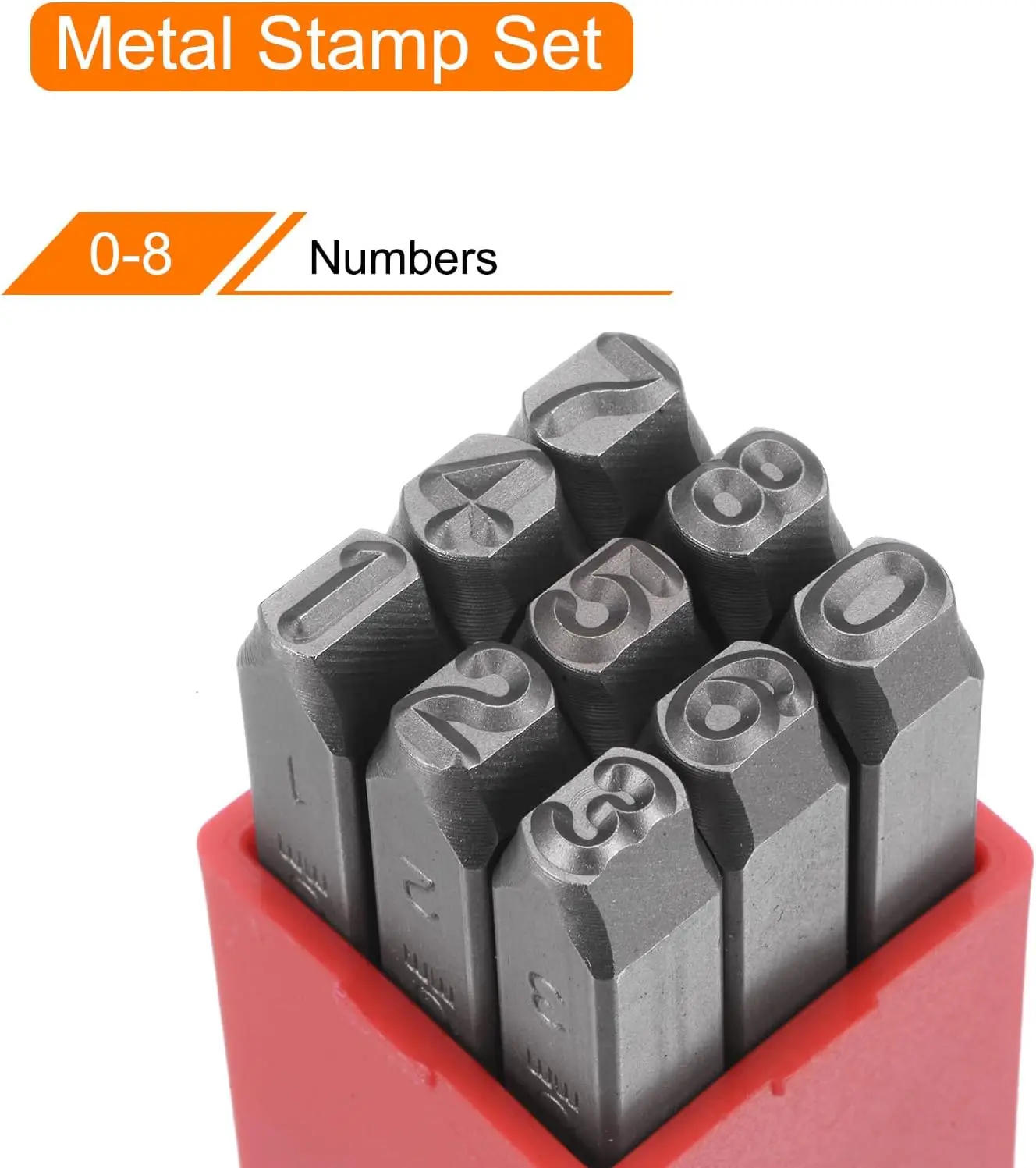 Description Picture 5 of item9Pcs Number Letter Stamp Steel Stamp with Storage Box Punch Set Hardened Metal Leather DIY Craft Embossing Handmade Carving Tool