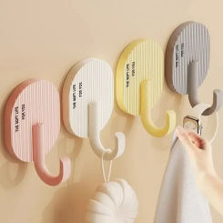4pcs Self Adhesive Towel Holder Wall Hooks Bag Rack Bathroom Door Kitchen Coat Hanger Hook Home Storage Accessories Organizer