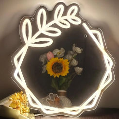Mirror LED Neon Sign, Neon Signs for Wall Decor Dimmable USB -Powered Neon Lights for Girls Room Decor, Dorm Room, Bedroom Decor