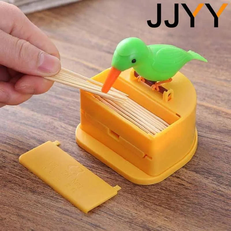 Description Picture 3 of itemJJYY Detachable Toothpick Storage Box Bird Toothpick Box Dispenser Automatic Push-type Toothpick Holder Table Decoration Holder