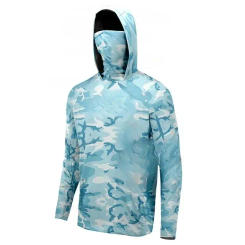 2024 Summer Performance Fishing Hoodie Mask Uv Protection UPF 50 Long Sleeve T-shirts Men Breathable Angling