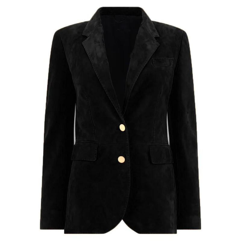 Description Picture 5 of itemWomen's Blazer Suede Single Breasted Elegant Casual Tailor Made to Order Clothing Female Top for Women Blazers 2023 Outerwears