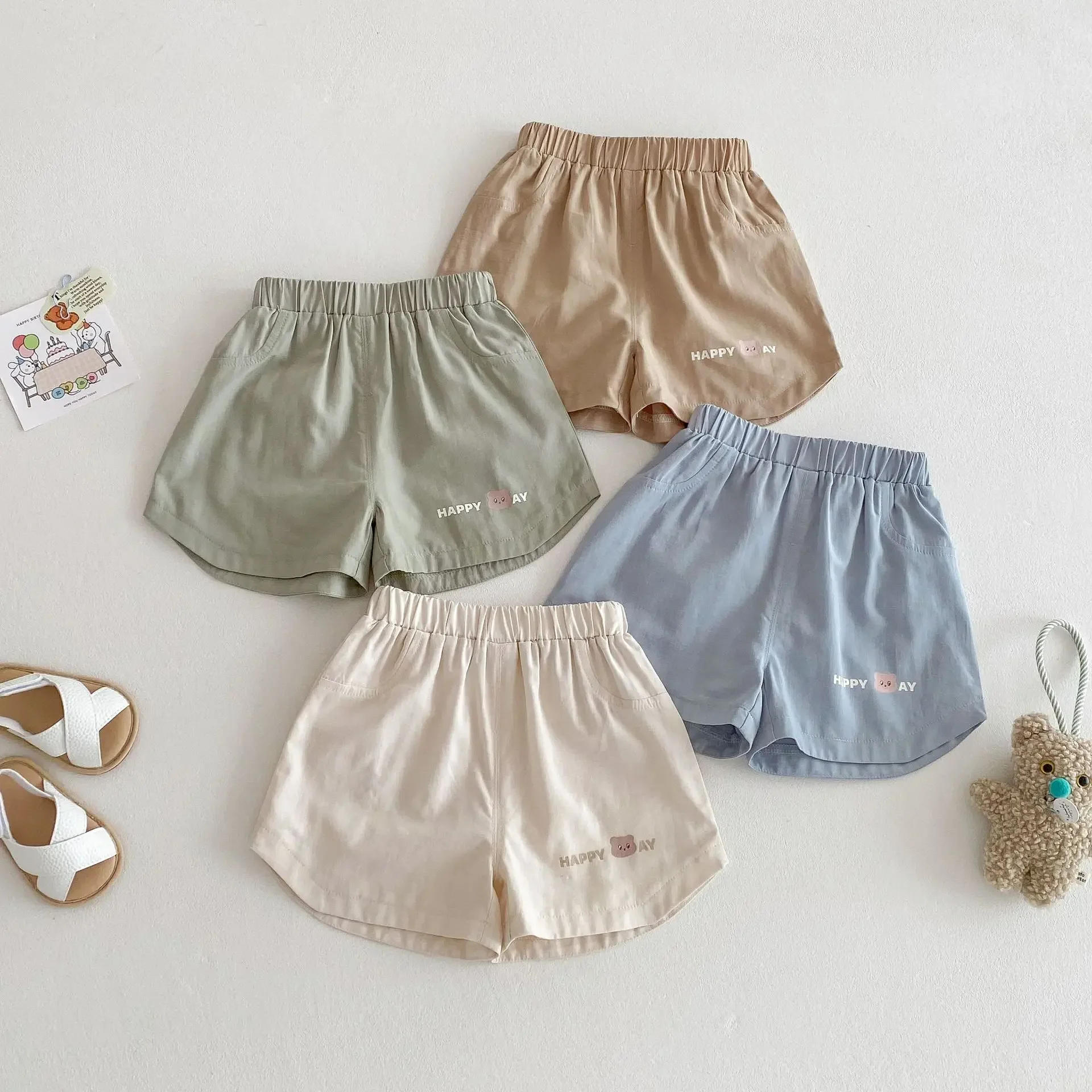 Description Picture 5 of itemGirls' Korean Shorts 2025 New Summer Korean Style Embroidered Mushroom Fashionable Casual Shorts for Boys and Girls