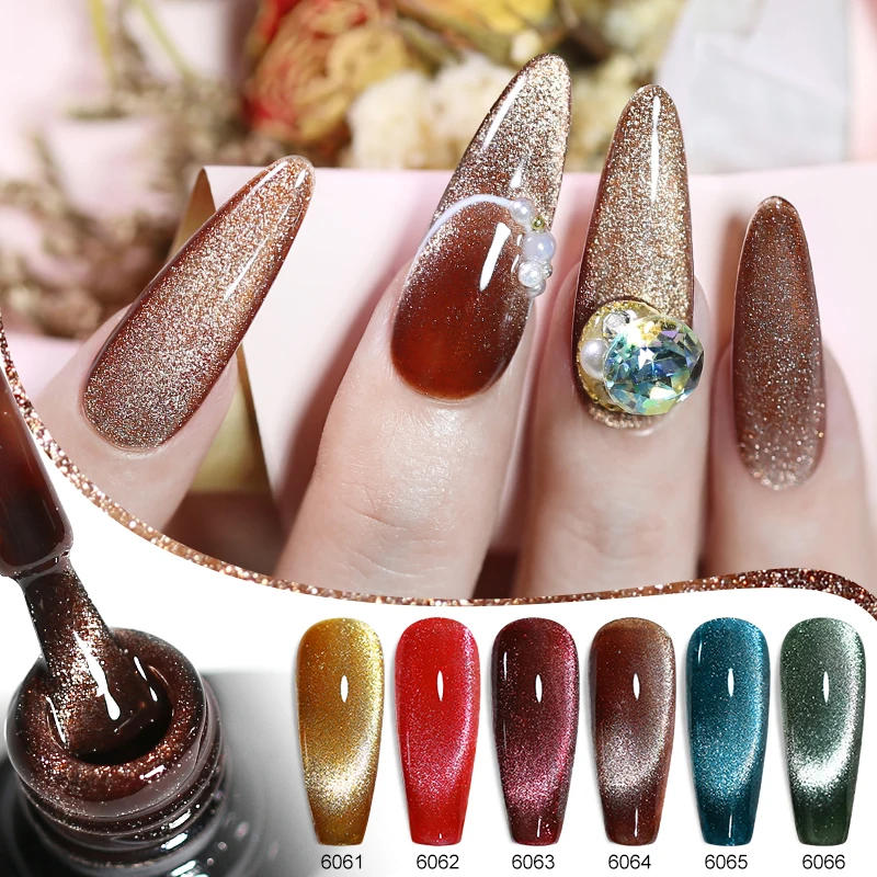 Description Picture 4 of itemArte Clavo 10ml Reflective Cat Magnetic Gel Nail Polish Glitter Vernis Semi Permanent Soak Off Magnetic UV Gel Nail Art Gel