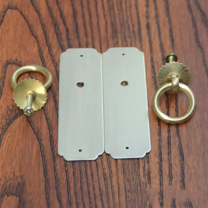 Description Picture 3 of itemXipeiyi Antique Chinese Furniture Handles Flat Brass Drawer Cabinet Door Pull Ring Retro Kitchen Wardrobe Bookcase Knobs 3x10MM