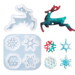 Epoxy resin made mini earrings pendant, bracelet pendant; Deer, snowflake, gemstone, pattern and other modeling silicone mold