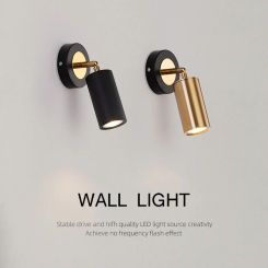 Modern Wall Lamps Bedside Wall Light Black Gold Rotatable Adjustable Reading Spotlight Study Living Room Bedroom Sconce Lighting