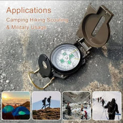 Outdoor Portable Compass High Precision Waterproof Luminous Multifunction Compas Orientation Geodetic Wild Exploration