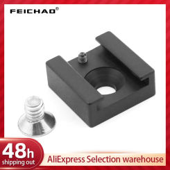 Hot Shoe Adapter w 1/4 Screw for BMPCC DSLR Camera Cage Rig A7C XT4 Microphone Monitor Tripod Cold Shoe Mount Studio Photography