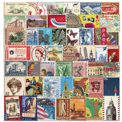 10/20/50 PCS Vintage Postage Stamps With Post Mark Desc Traveling DIY Stickers For Scrapbooking And Journaling