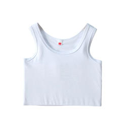 Crop Vest Summer Hot Weather Tank Tops Underwear Short Sleeveless Seamless Breathable Pullover Skinny Corset Bra Black/XL