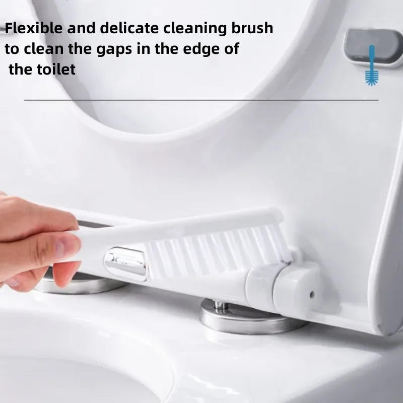 Description Picture 5 of itemWall Hanging Toilet Brush with Holder Long Handled Silicone Toilet Brush Soft Bristles WC Cleaning Brush Bathroom