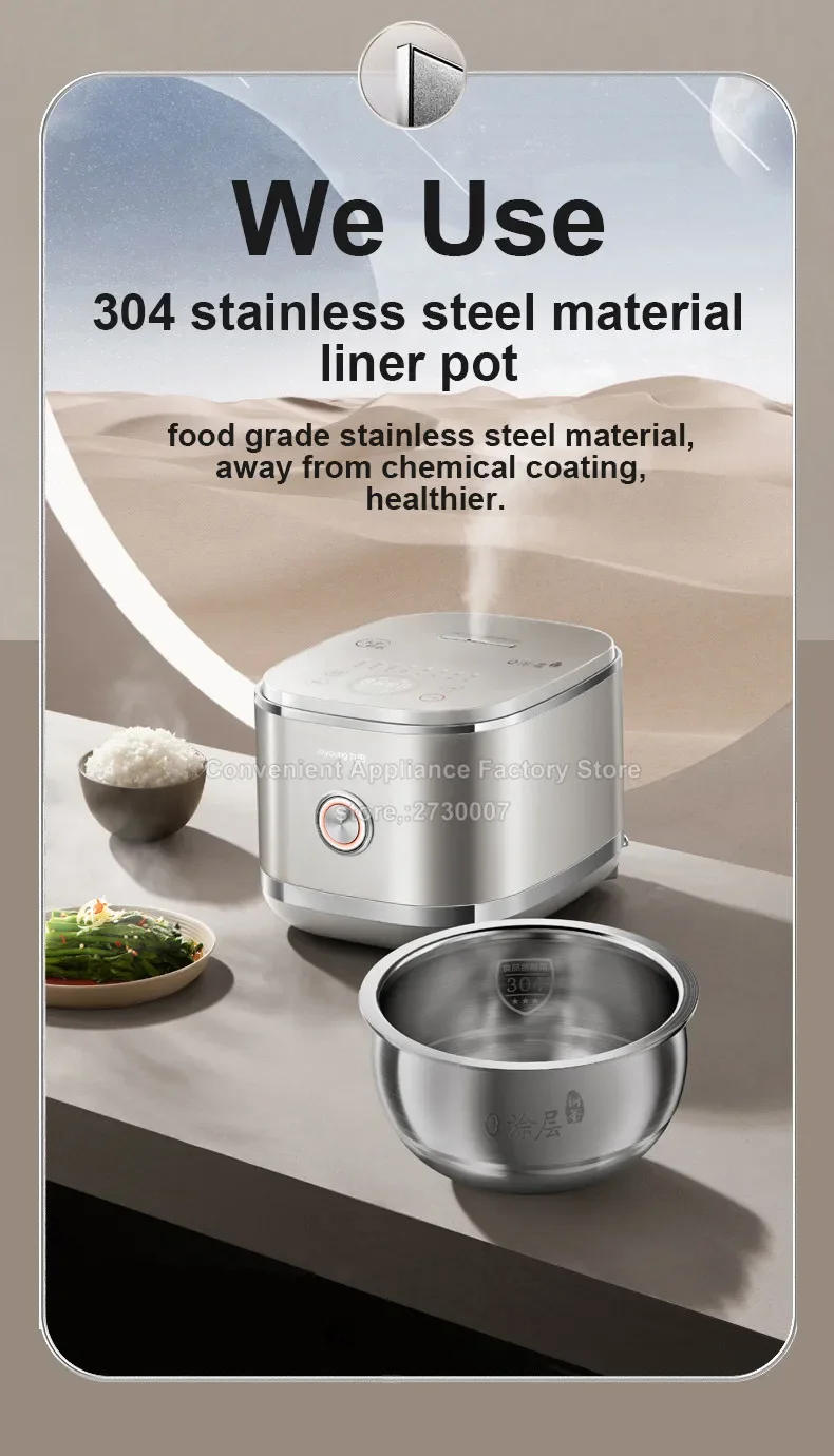 Description Picture 4 of itemJoyoung 40N1 Electric Rice Cooker Rice Cooking Pot For Home Kitchen 4L Stainless Steel Liner For 2-8 People Cook Porridge Soup