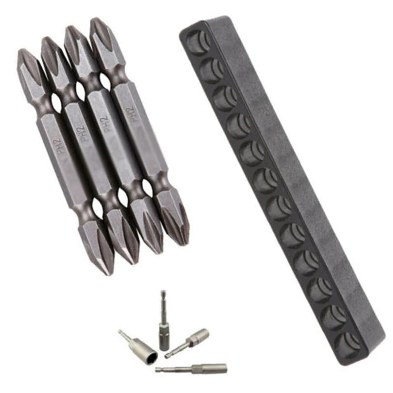 Description Picture 4 of item1/4" Inch Screwdriver Bit Holder Storage Plastic Tool 6.35mm Black Case Hex Shank Hole Home Organizer Durable Hot