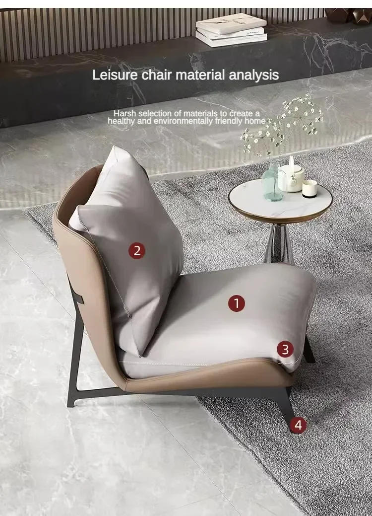 Description Picture 3 of itemChaise Nordique Gold Living Room Chairs Design  Armchairs Gamer Lazy Interior Relaxing Backrest Single Sofa Furniture Mesas