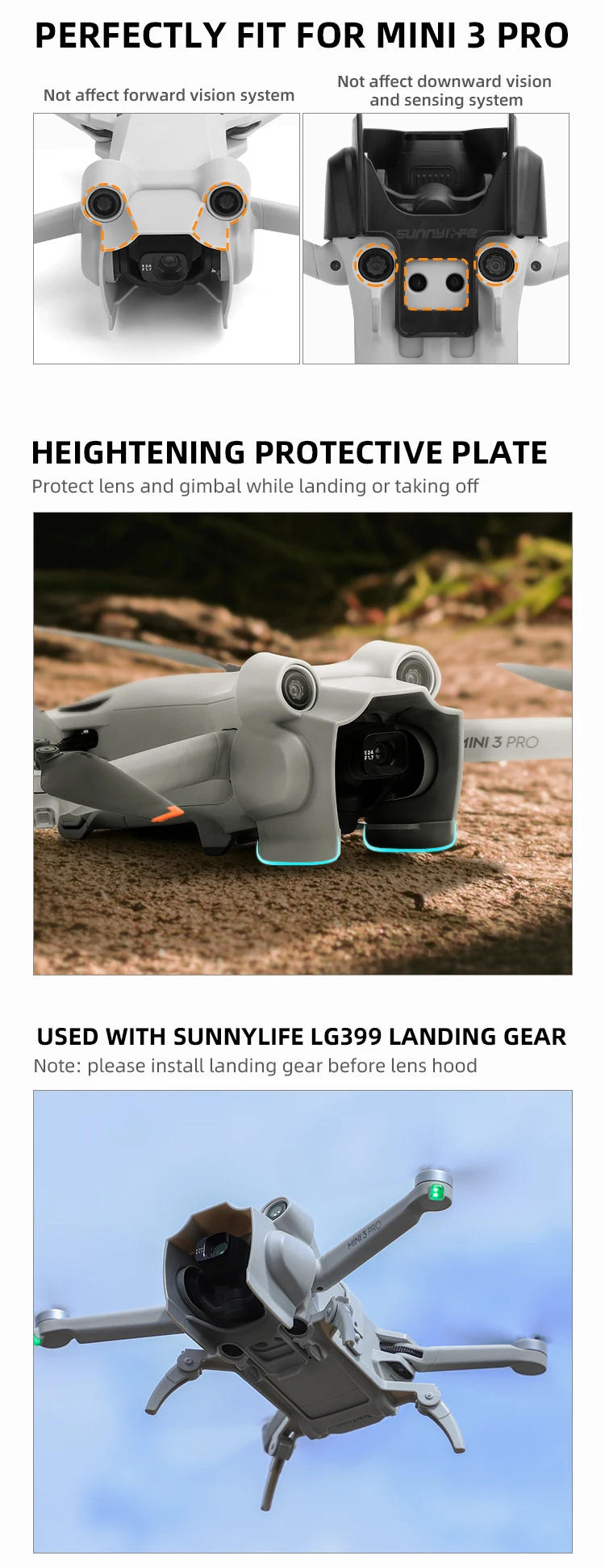 Description Picture 5 of itemFor Mini 3 Pro/MINI 3 Lens SunHood Anti-glare Lens Cover Protective Cap Drone Accessories for DJI Mini 3 Pro Drone Accessories