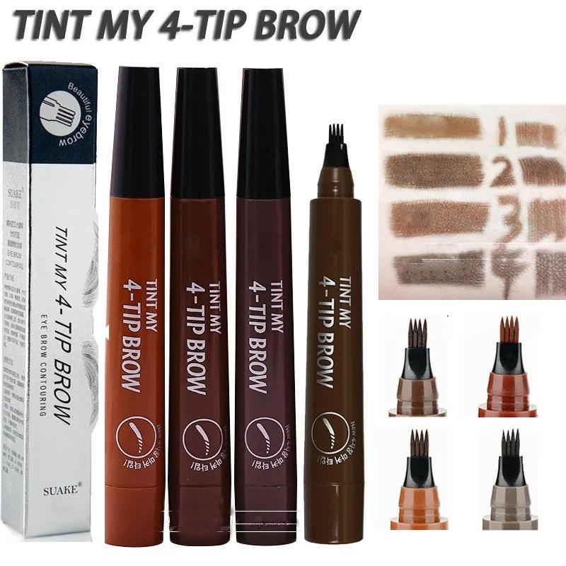 Description Picture 2 of item4 Splitted Head Eyebrow Pencil Long Last  Smudge Proof Waterproof Sweat Proof High Pigmented Easy Applying Liquid Eyebrow Pencil