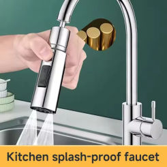 3 Modes Kitchen Filter Faucet Extender Metal Alloy Head Water Saver Home Anti-Splash Shower Sprayer Universal Faucet