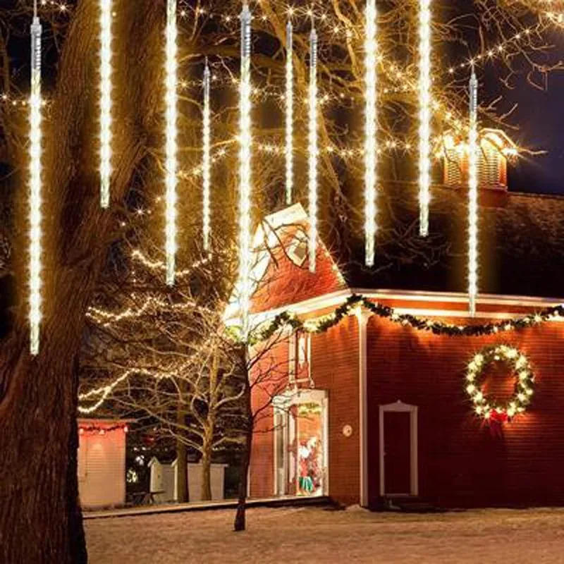 Description Picture 5 of itemChristmas Decor 32/24/16/8Tube LED Meteor Shower Fairy String Garland Curtain Lights Outdoor Wedding Street Garden Decor Navidad