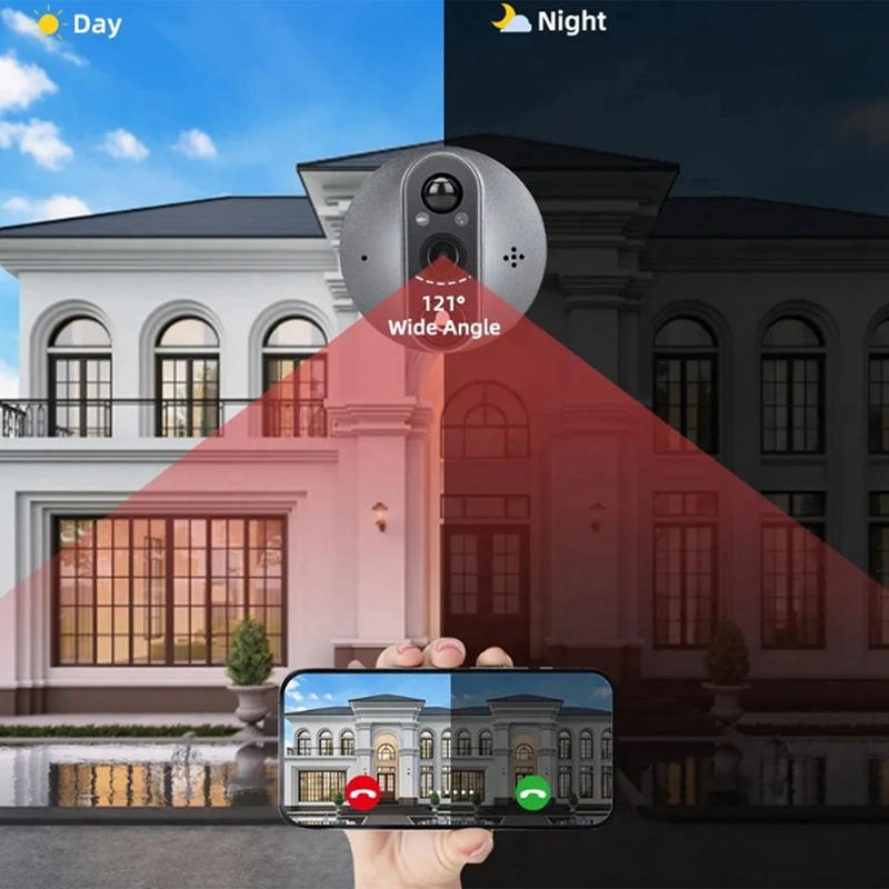 Description Picture 5 of itemTuya Digital Door Peephole Smart Home 1080P 120° Wide View Angle Doorbell Camera Wifi IR Night Vision Viewer Door Bell