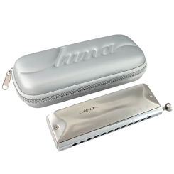 Chromatic Harmonica JDR Luna Harp Professional Armonica, Outdoor Musical Instruments,12 Holes Mouth Organ, Palladium Alloy Comb