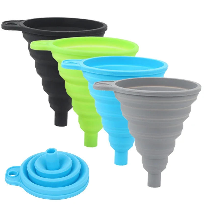 Description Picture 2 of itemSilicone Foldable Funnel Universal Funnels Beer Oil Liquid Hopper Kitchen Accessories Car Engine Oil Change Funnel