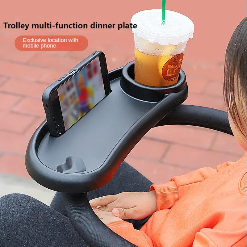 Description Picture 3 of item3 In 1 Baby Stroller Dinner Table Tray Phone Stand Plate Accessories Supplies for Toddler Infant Girl Boy Milk Bottle Cup Holder
