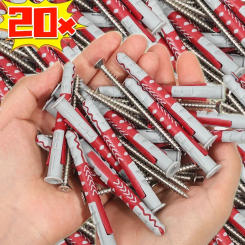 1/20PCS Expansion Pipe Self Tapping Screw Sets Drilling Plug Concrete Wall Plug Expansion Bolt Fasteners Anchors Hardware Tools